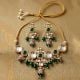 Handcrafted Emerald Elegance Kundan Necklace Set with Pearl Detailing